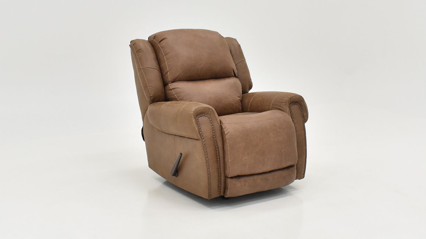 Slightly Angled View of the Maverick Recliner in Brown by HomeStretch | Home Furniture Plus Bedding