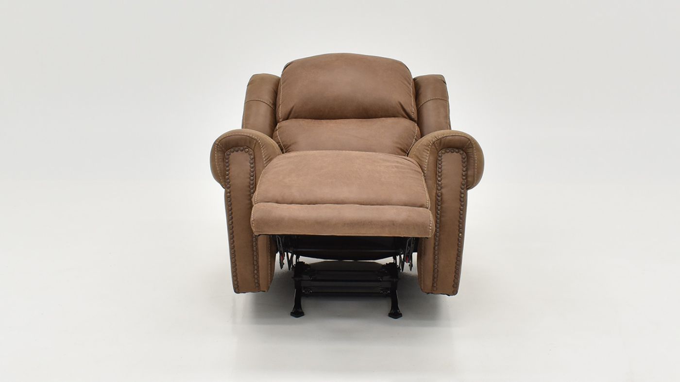 Front Reclined View of the Maverick Recliner in Brown by HomeStretch | Home Furniture Plus Bedding