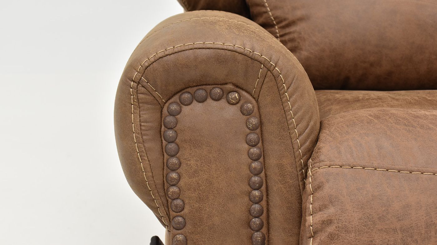 Close Up Arm View of the Maverick Recliner in Brown by HomeStretch | Home Furniture Plus Bedding