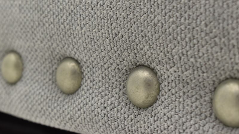 Close Up View of the Nailhead Trim on the Cutler Chair in Gray by Jackson Furniture | Home Furniture Plus Bedding