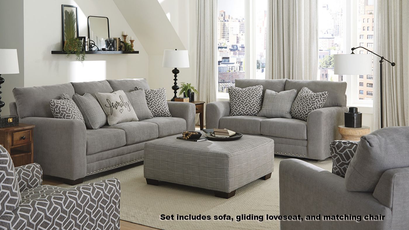 Room View of the Cutler Living Room Set in Gray by Jackson Furniture | Home Furniture Plus Bedding