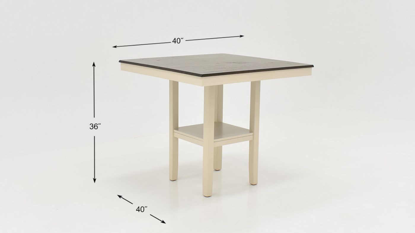 Dimension Details of the Tahoe 5 Piece Counter Height Dining Table Set in Chalk Gray by Crown Mark | Home Furniture Plus Bedding