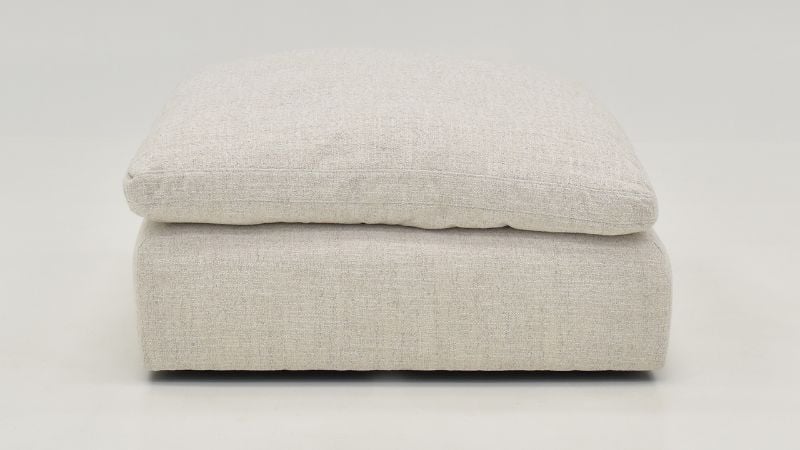 Front Facing View of the Cloud Ottoman in Off White by KUKA Home | Home Furniture Plus Bedding