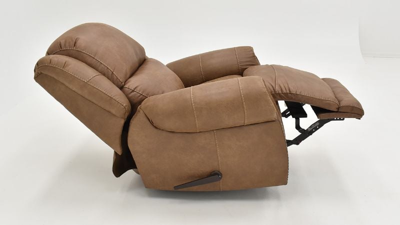 Reclined Side View of the Maverick Recliner in Brown by HomeStretch | Home Furniture Plus Bedding