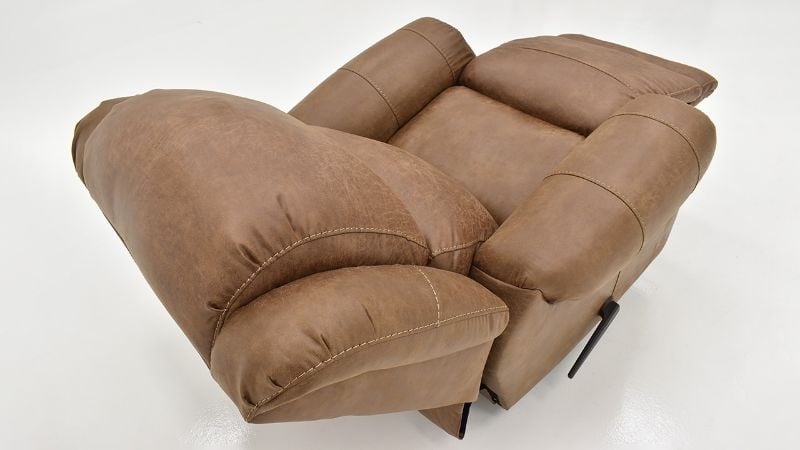 Reclined Overhead View of the Maverick Recliner in Brown by HomeStretch | Home Furniture Plus Bedding
