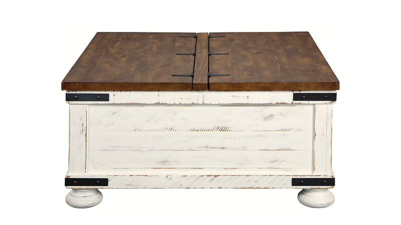Side View of the Wystfield Coffee Table in Two Tone White and Brown by Ashley Furniture | Home Furniture Plus Bedding