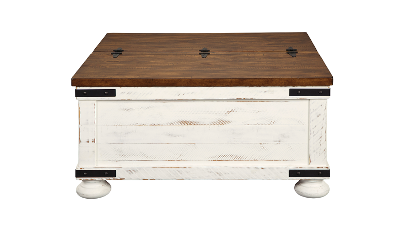 Front Facing View of the Wystfield Coffee Table in Two Tone White and Brown by Ashley Furniture | Home Furniture Plus Bedding