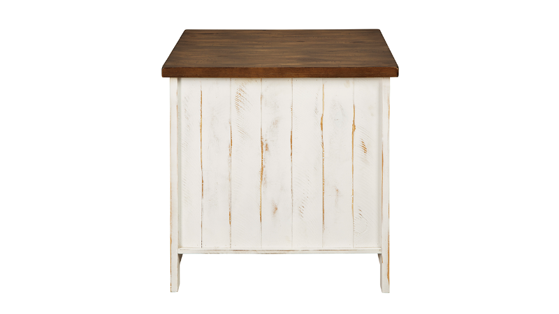 Rear View of the Wystfield End Table in Two Tone White and Brown by Ashley Furniture | Home Furniture Plus Bedding