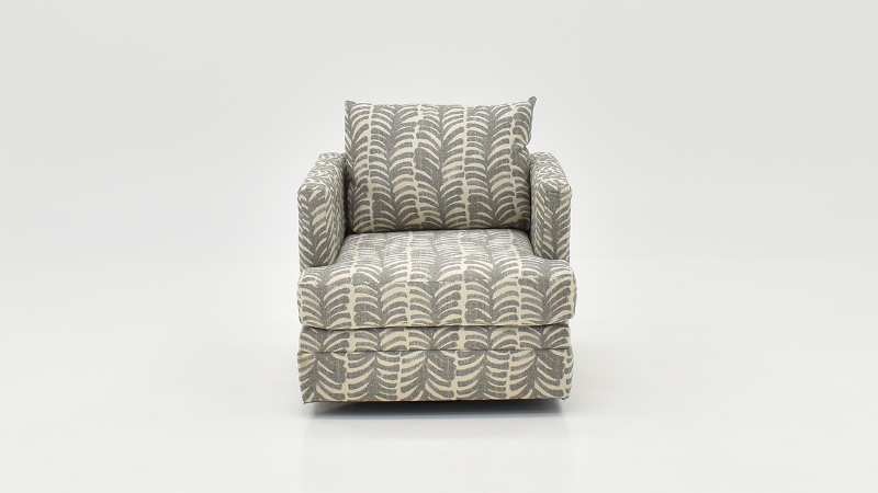 Front Facing View of the St. Charles Swivel Chair in Gray by Behold Home | Home Furniture Plus Bedding