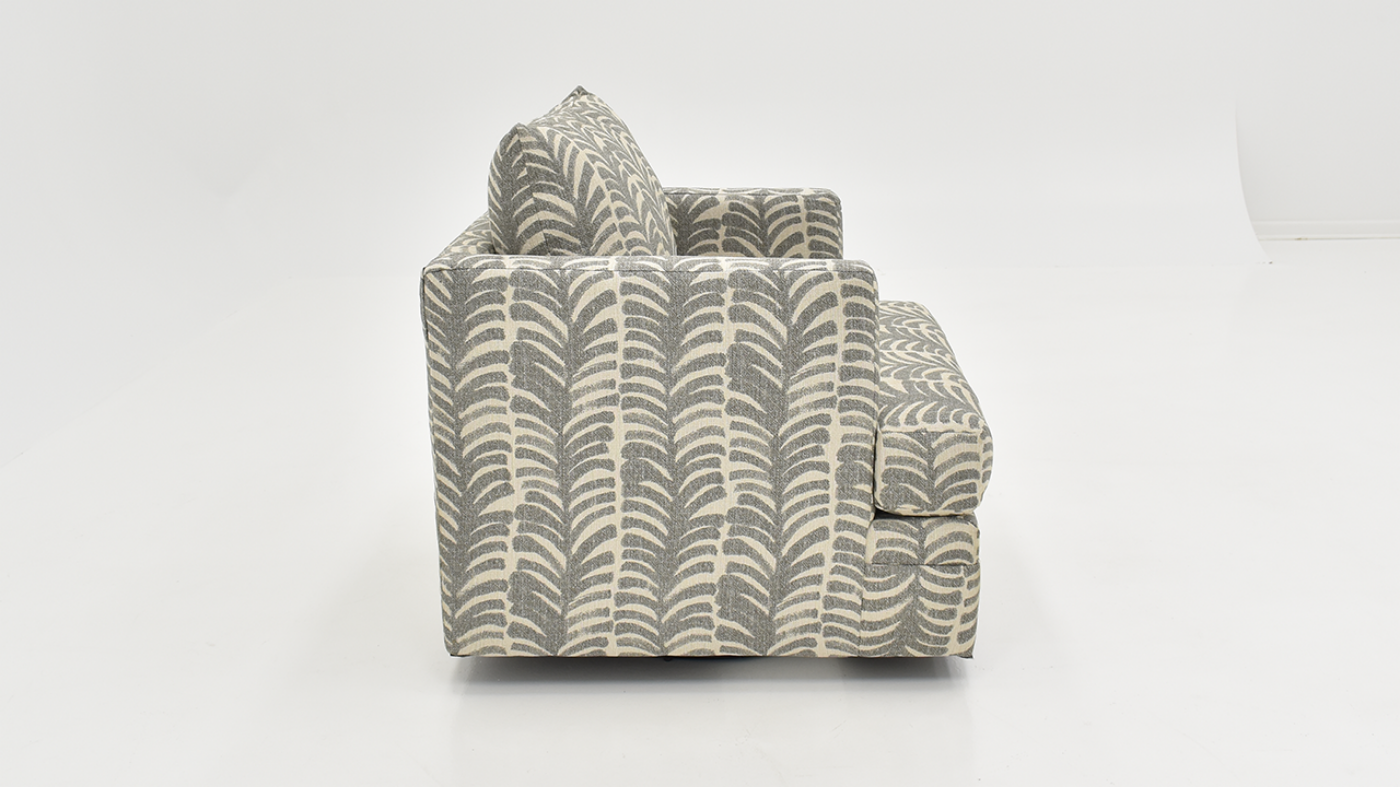 Side View of the St. Charles Swivel Chair in Gray by Behold Home | Home Furniture Plus Bedding
