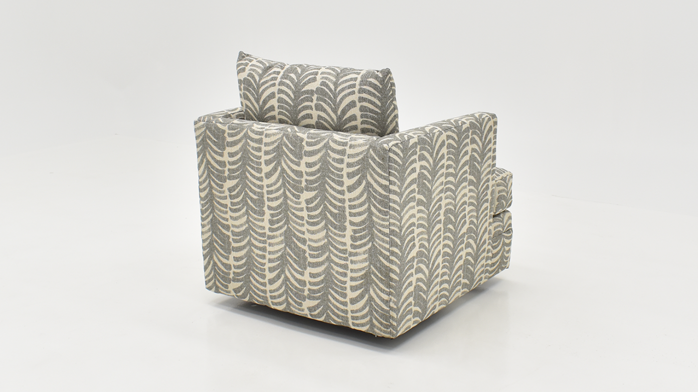 Rear View of the St. Charles Swivel Chair in Gray by Behold Home | Home Furniture Plus Bedding