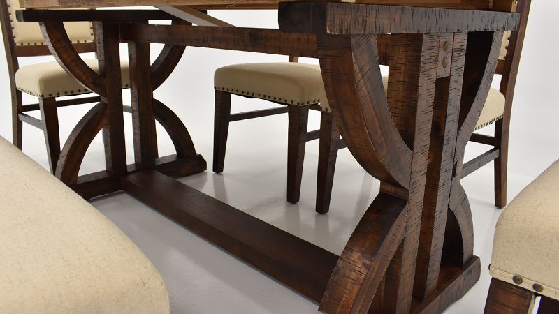 Close Up View of the Fairview Extendable Dining Table Set in Brown by Jofran | Home Furniture Plus Bedding