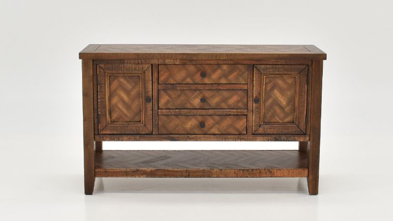 Front Facing View of the Fairview Server in Brown by Jofran | Home Furniture Plus Bedding