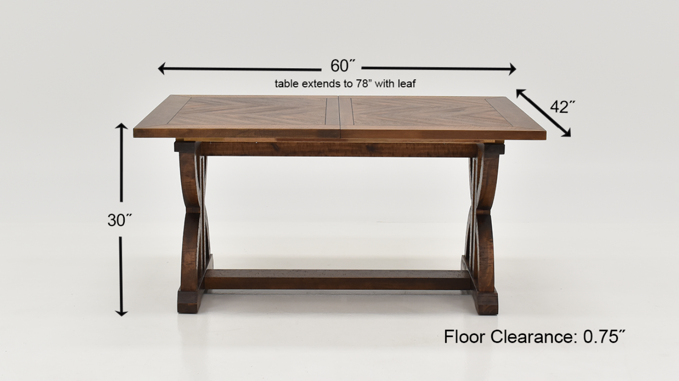 Dimension Details  of the Fairview Extendable Dining Table in Brown by Jofran | Home Furniture Plus Bedding