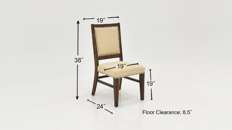 Dimension Details  of the Fairview Dining Chair in Brown by Jofran | Home Furniture Plus Bedding