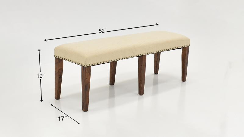 Dimension Details  of the Fairview Dining Bench in Brown by Jofran | Home Furniture Plus Bedding