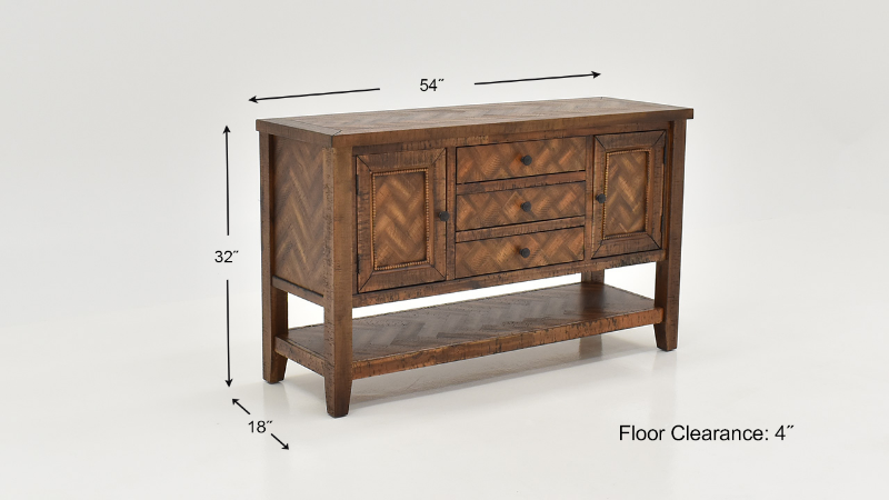 Dimension Details of the Fairview Server in Brown by Jofran | Home Furniture Plus Bedding