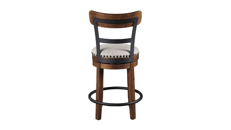 Rear View of the Valebeck 24 Inch Barstool in Brown by Ashley Furniture | Home Furniture Plus Bedding