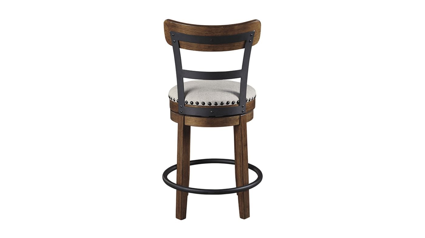 Rear View of the Valebeck 24 Inch Barstool in Brown by Ashley Furniture | Home Furniture Plus Bedding