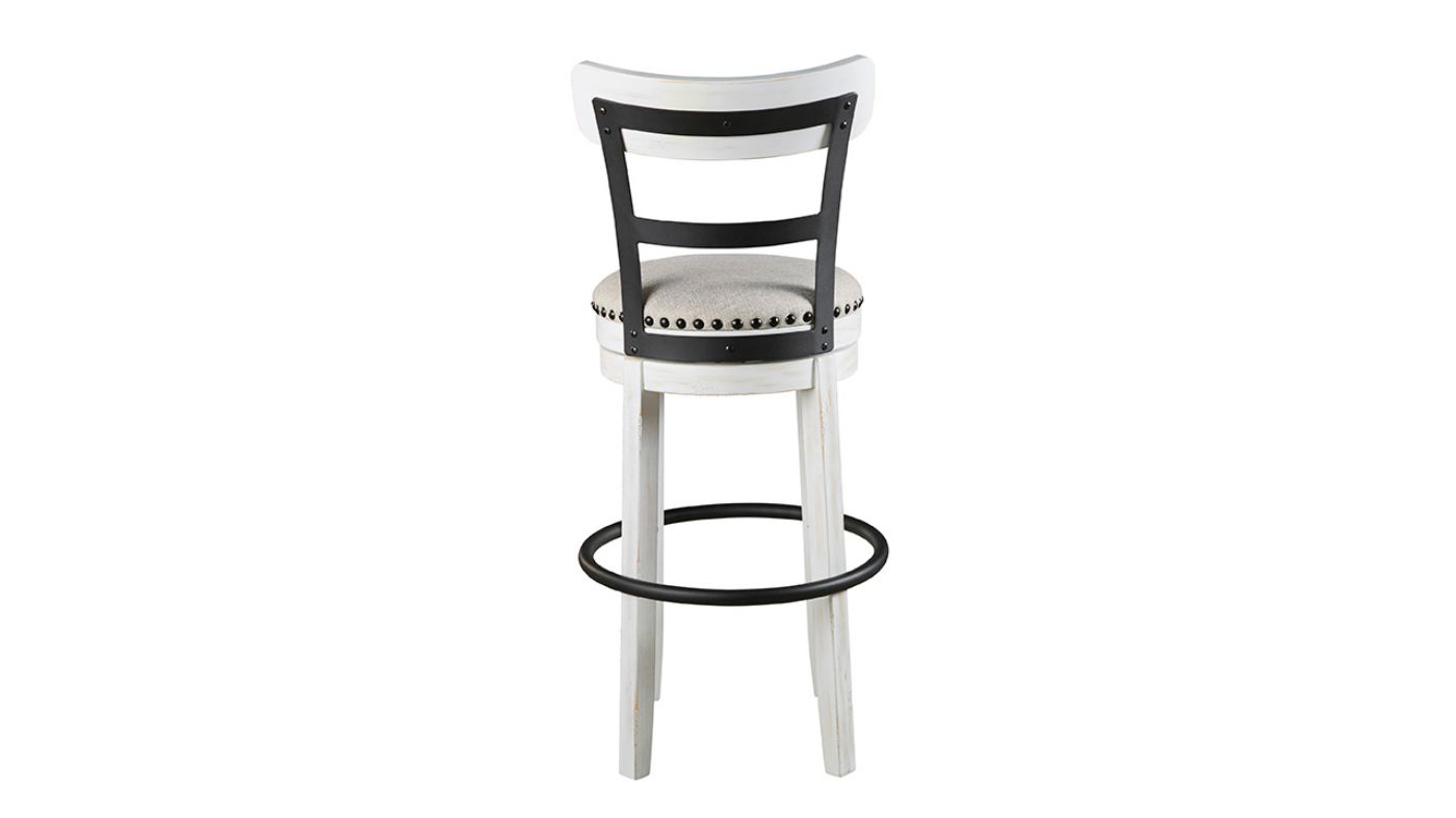 Rear View of the Valebeck 30 Inch Barstool in White by Ashley Furniture | Home Furniture Plus Bedding