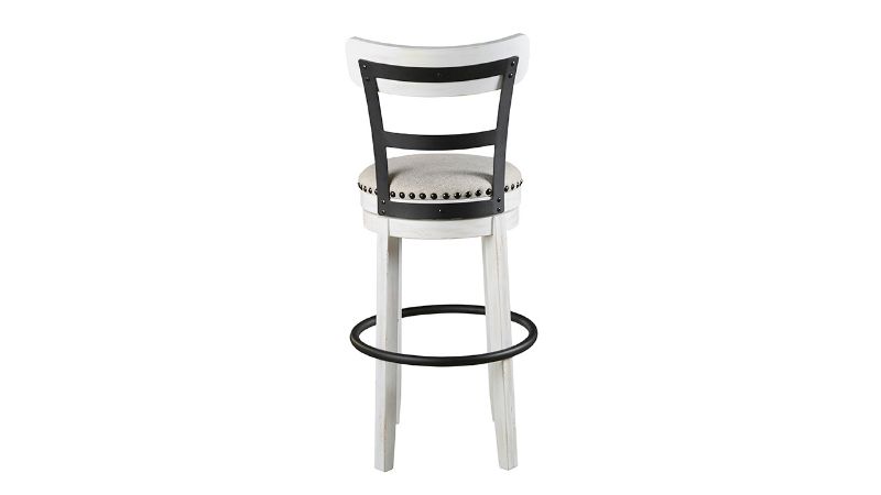 Rear View of the Valebeck 30 Inch Barstool in White by Ashley Furniture | Home Furniture Plus Bedding