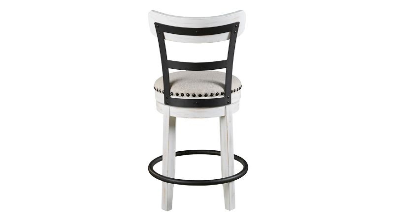 Rear View of the Valebeck 24 Inch Barstool in White by Ashley Furniture | Home Furniture Plus Bedding