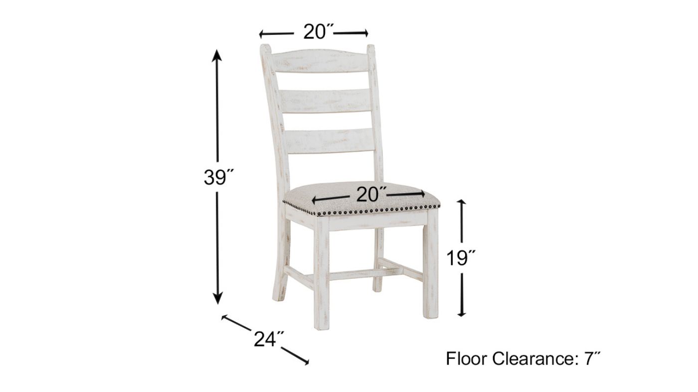 Dimension Details of the Valebeck Dining Chair in Two Tone by Ashley Furniture | Home Furniture Plus Bedding