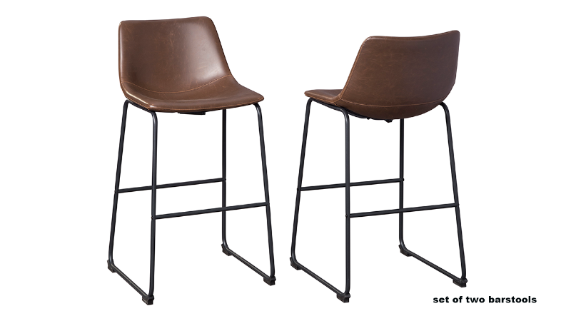View of the Centiar 30 Inch 2 Pack Barstools in Brown by Ashley Furniture | Home Furniture Plus Bedding