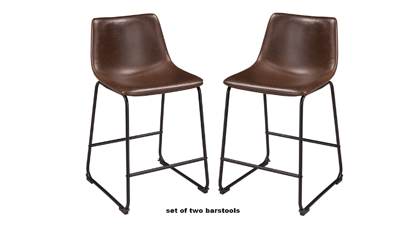 View of the Centiar 24 Inch 2 Pack Barstools in Brown by Ashley Furniture | Home Furniture Plus Bedding