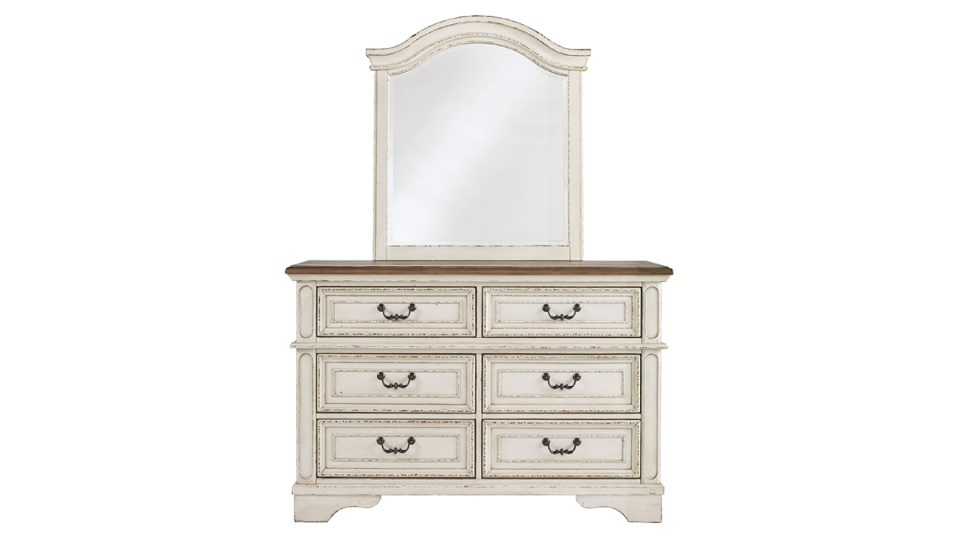 Front Facing View of the Realyn Dresser and Mirror in Off White by Ashley Furniture | Home Furniture Plus Bedding