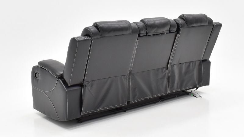 Rear View of the Orion Reclining Sofa in Black by New Classic | Home Furniture Plus Bedding