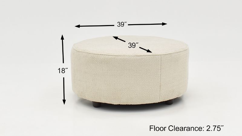 Dimension Details of the St. Charles Ottoman by Behold Home | Home Furniture Plus Bedding