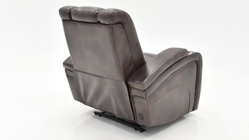 Rear View of the Milan POWER Recliner with Lights in Brown by Man Wah | Home Furniture Plus Bedding