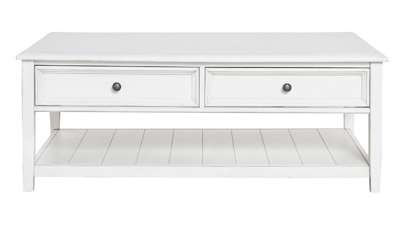 Front Facing View of the Kanwyn Coffee Table in White by Ashley Furniture | Home Furniture Plus Bedding