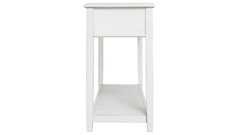 Side View of the Kanwyn Sofa Table in White by Ashley Furniture | Home Furniture Plus Bedding