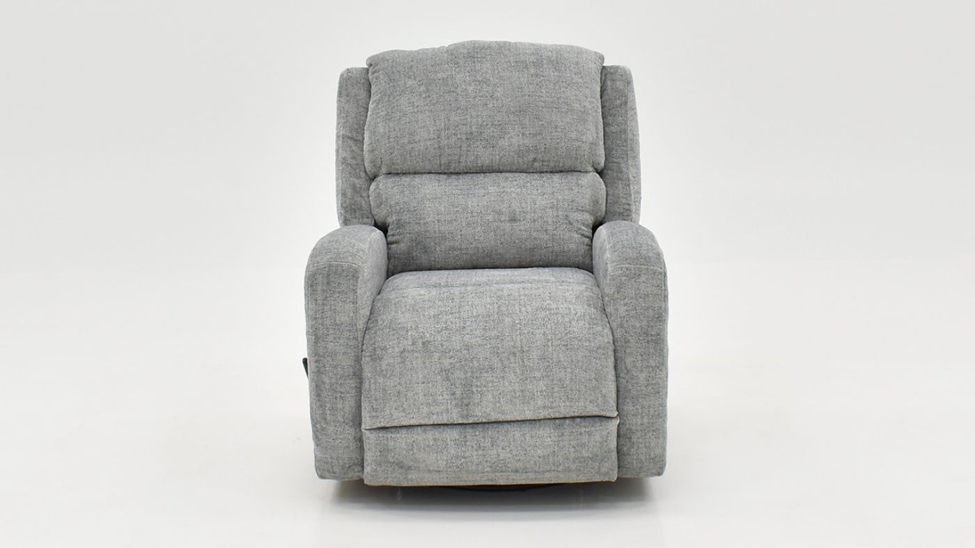 Front Facing View of the Stratus Swivel Gliding Recliner in Gray by Franklin Corp. | Home Furniture Plus Bedding