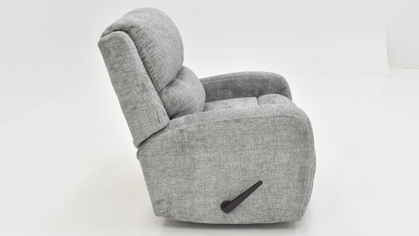 Side View of the Stratus Swivel Gliding Recliner in Gray by Franklin Corp. | Home Furniture Plus Bedding