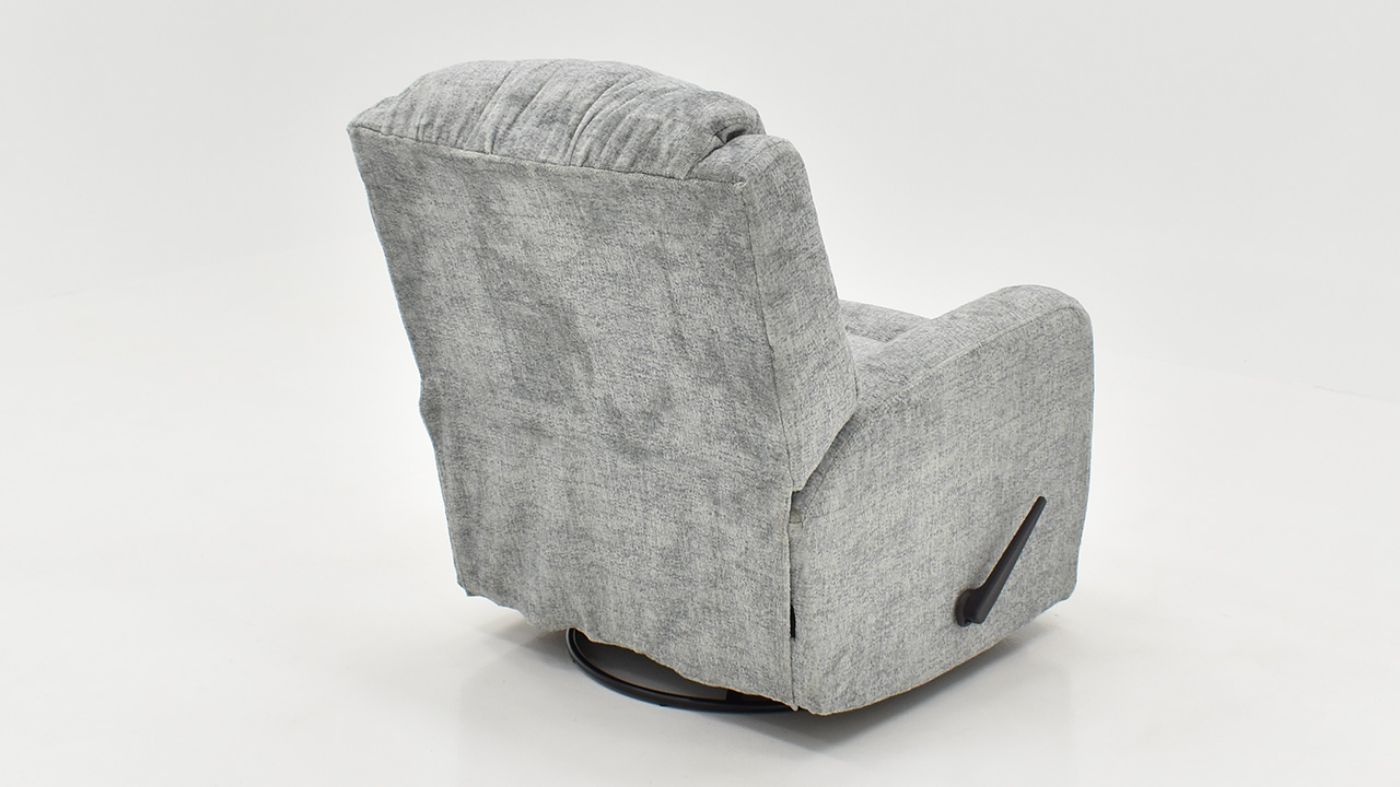 Rear View of the Stratus Swivel Gliding Recliner in Gray by Franklin Corp. | Home Furniture Plus Bedding