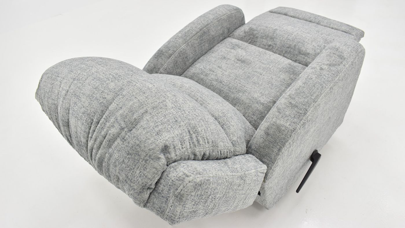 Reclined View of the Stratus Swivel Gliding Recliner in Gray by Franklin Corp. | Home Furniture Plus Bedding