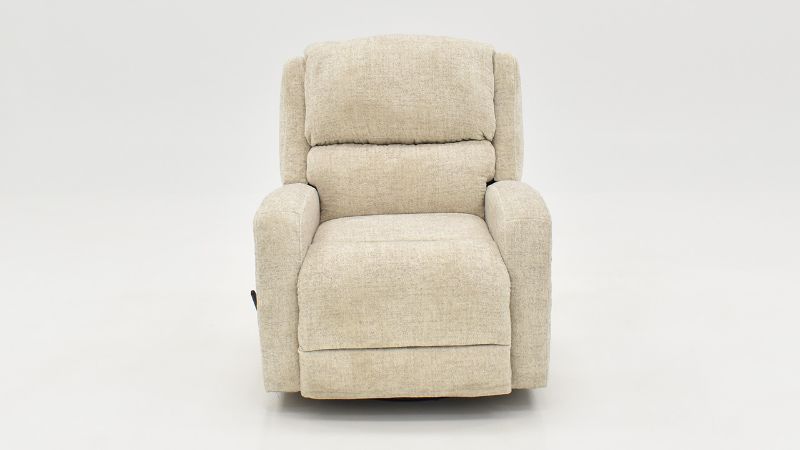 Front Facing View of the Stratus Swivel Gliding Recliner in Off-White by Franklin Corp. | Home Furniture Plus Bedding