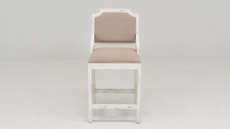 Front Facing View of the Brooks Chairback Barstool in White by Vintage Furniture | Home Furniture Plus Bedding