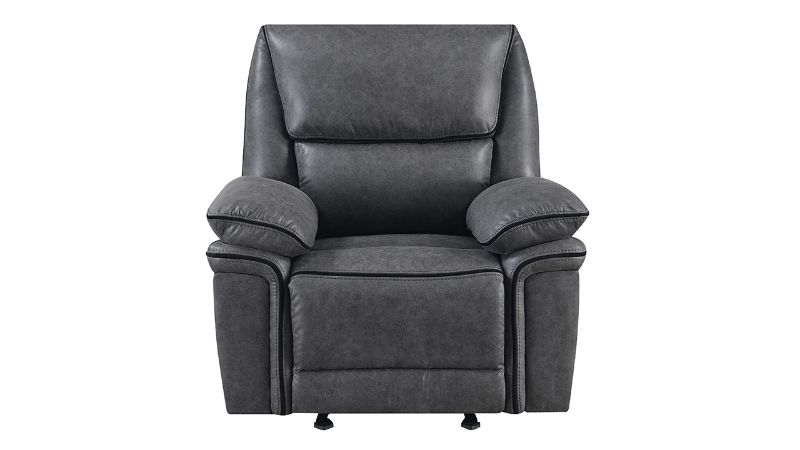 Front Facing View of the Linville Glider Recliner in Gray by New Classic | Home Furniture Plus Bedding