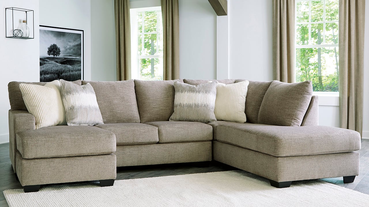 Creswell Sectional Sofa Stone Gray