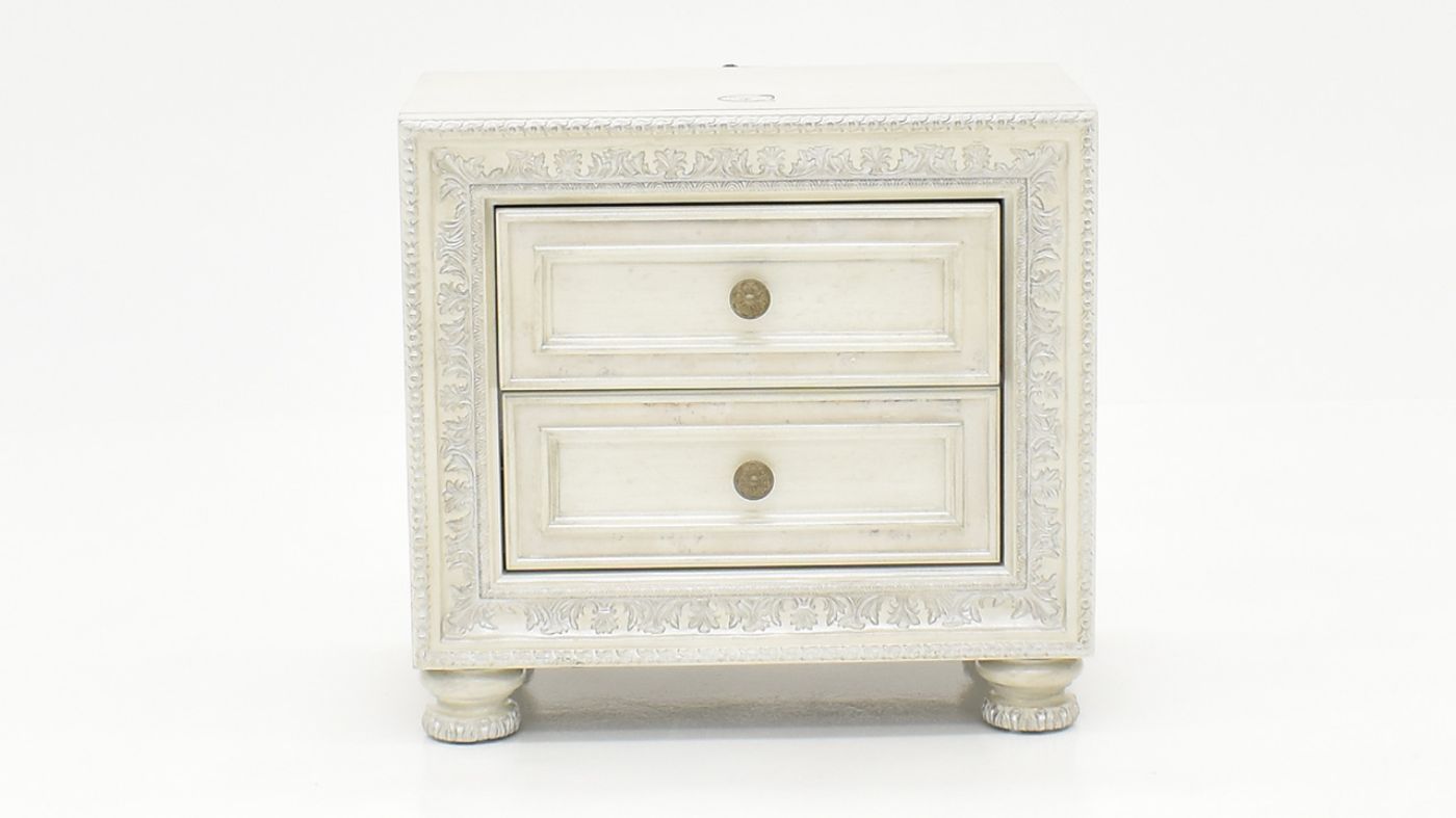 Front Facing View of the Ava Nightstand in White by Avalon Furniture | Home Furniture Plus Bedding