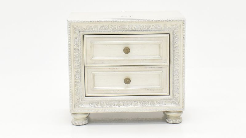 Front Facing View of the Ava Nightstand in White by Avalon Furniture | Home Furniture Plus Bedding