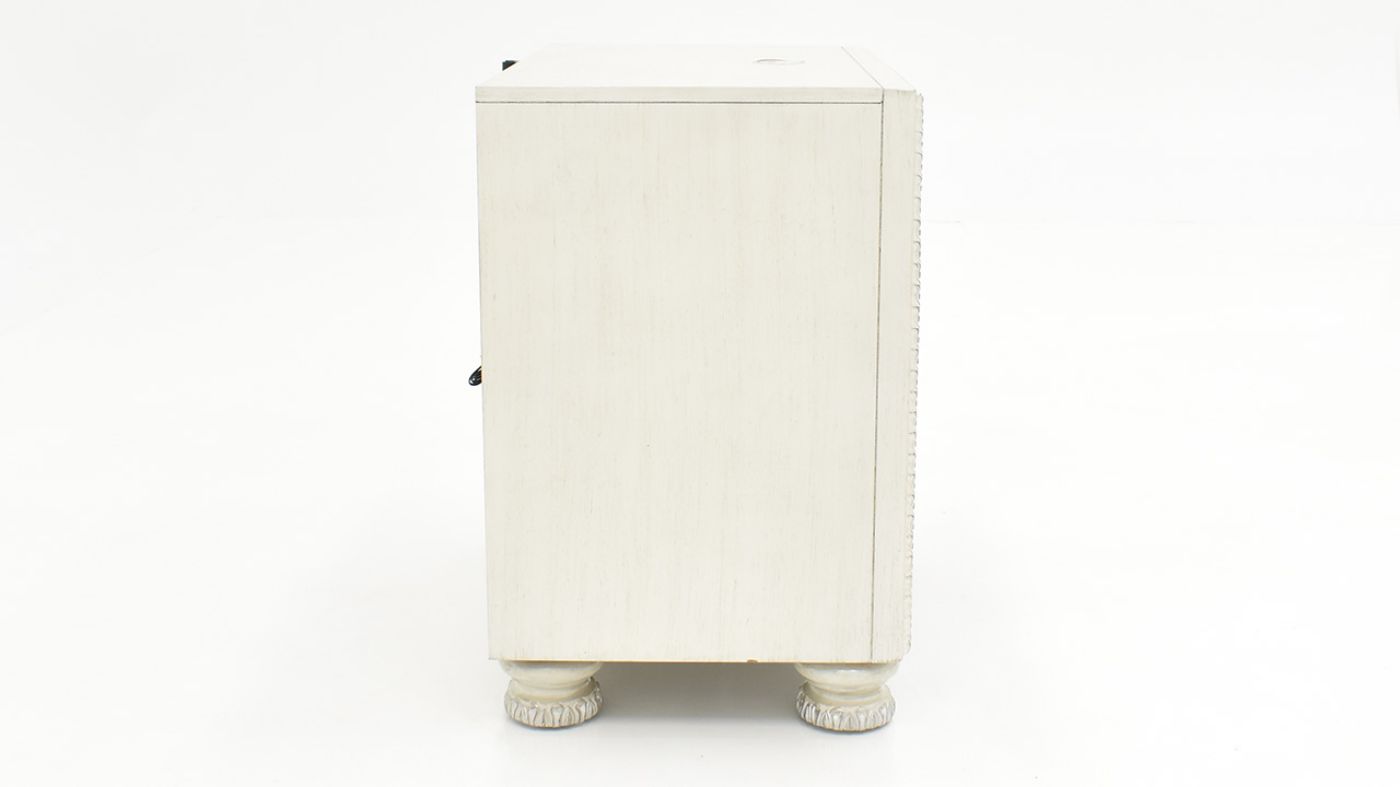 Side View of the Ava Nightstand in White by Avalon Furniture | Home Furniture Plus Bedding