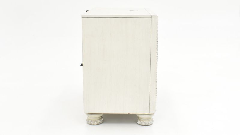 Side View of the Ava Nightstand in White by Avalon Furniture | Home Furniture Plus Bedding