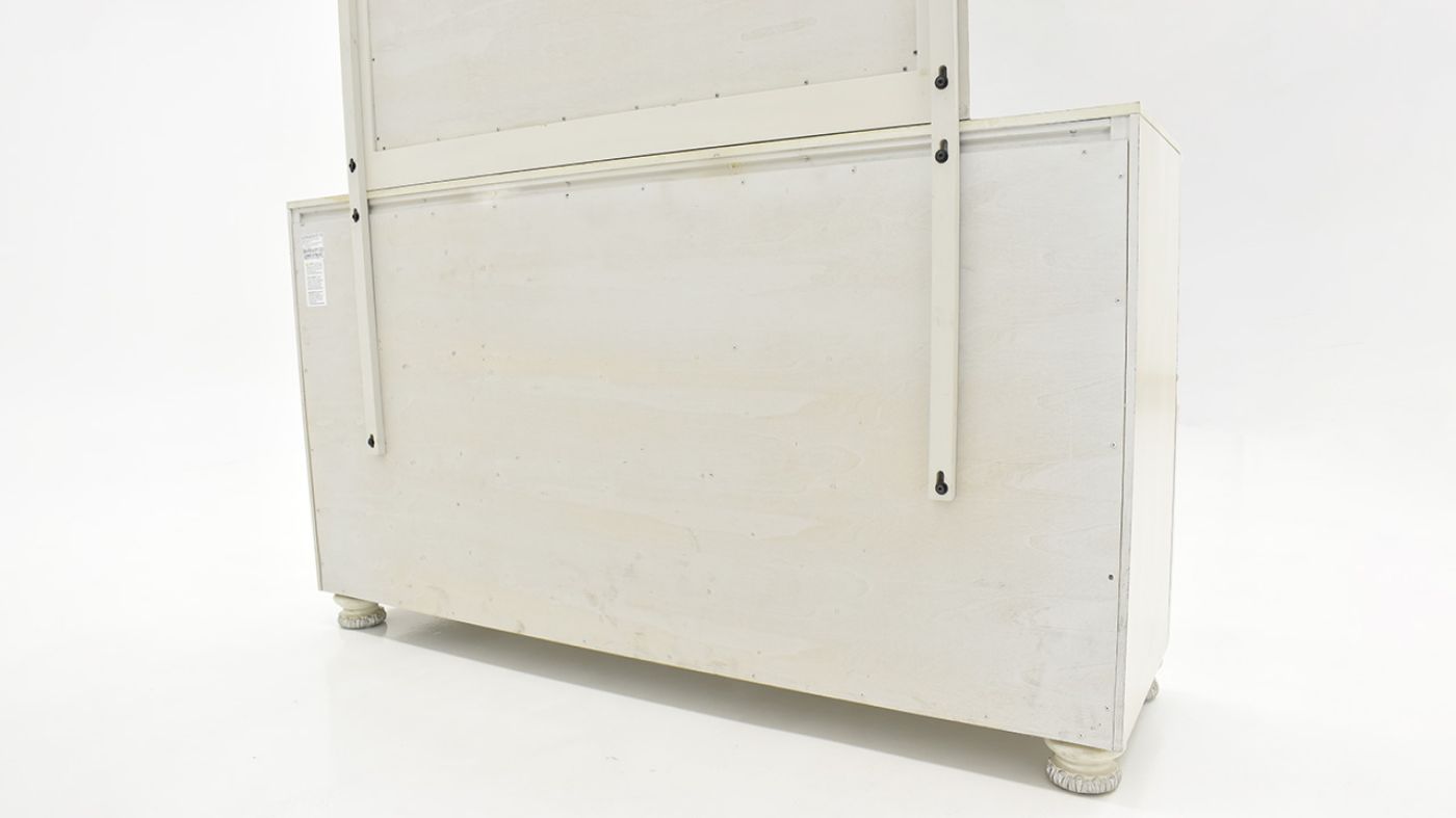 Rear View of the Ava Dresser with Mirror in White by Avalon Furniture | Home Furniture Plus Bedding