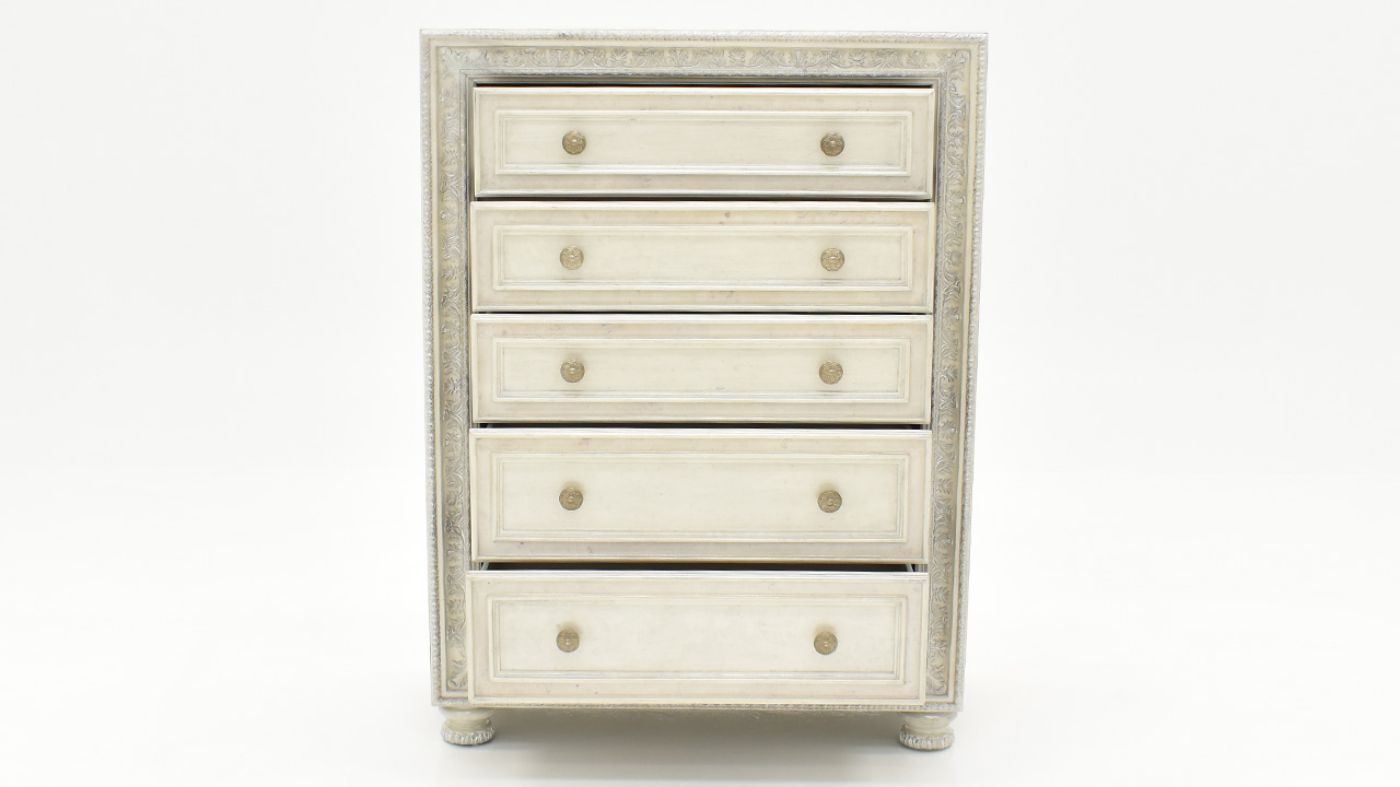 Front Facing View of the Ava Chest of Drawers in White by Avalon Furniture | Home Furniture Plus Bedding
