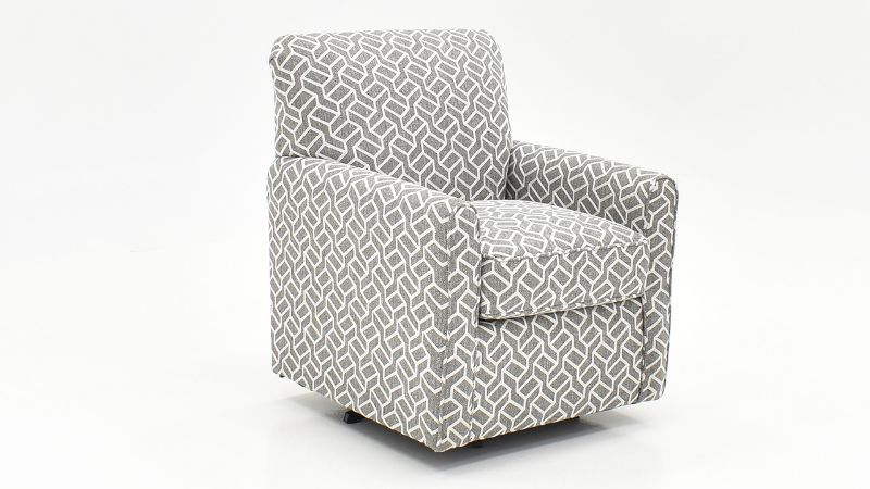 Angled View of the Cutler Swivel Chair in Multicolor Gray by Jackson Furniture | Home Furniture Plus Bedding